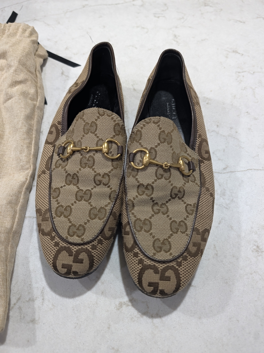 Gucci GG Canvas Horsebit Loafers 38
